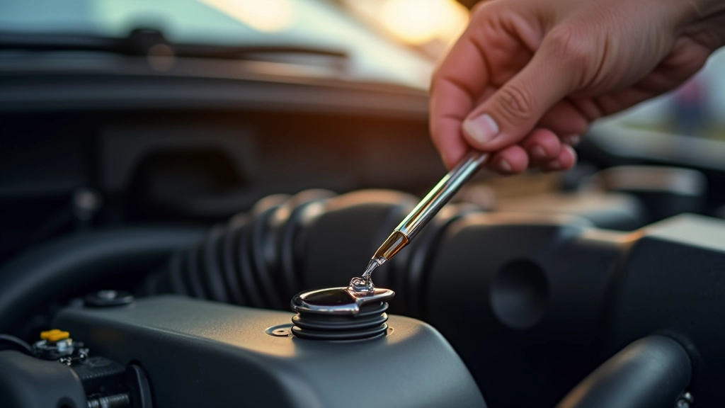 Engine oil dipstick being checked to verify fluid level